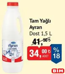 DOST TAM YAĞLI AYRAN 1,5 L